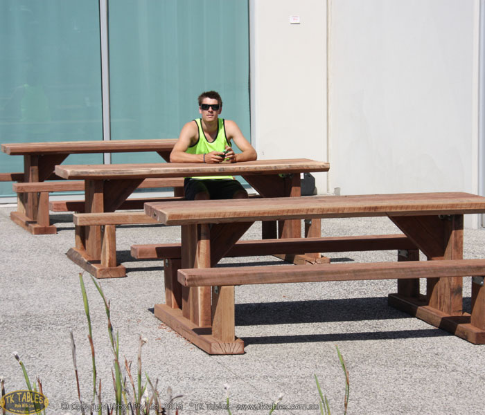 Compact T Design Outdoor Timber Furniture Table