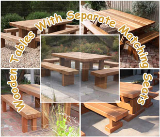 Wooden Tables With Separate Matching Seats